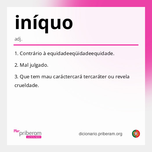 Significado de iníquo