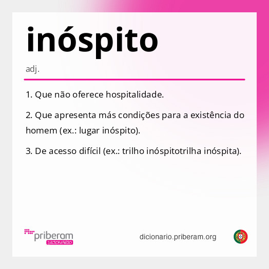 Significado de inóspito