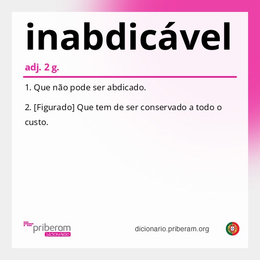 Significado de inabdicável
