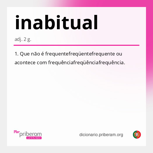 Significado de inabitual