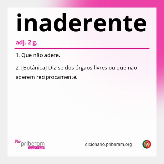 Significado de inaderente
