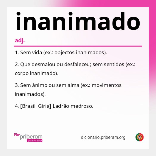Significado de inanimado