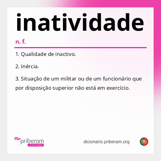 Significado de inatividade