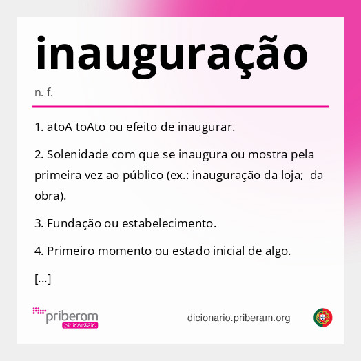 Significado de inauguração