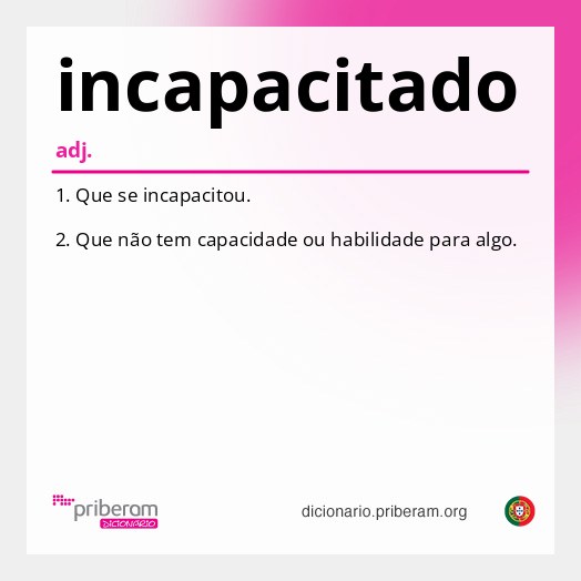 Significado de incapacitado