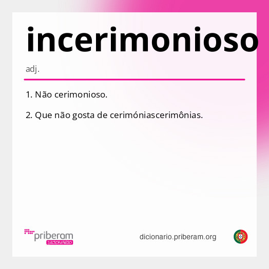 Significado de incerimonioso