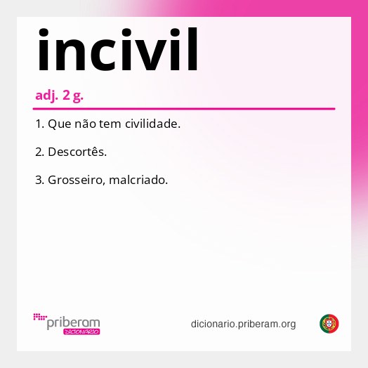 Significado de incivil