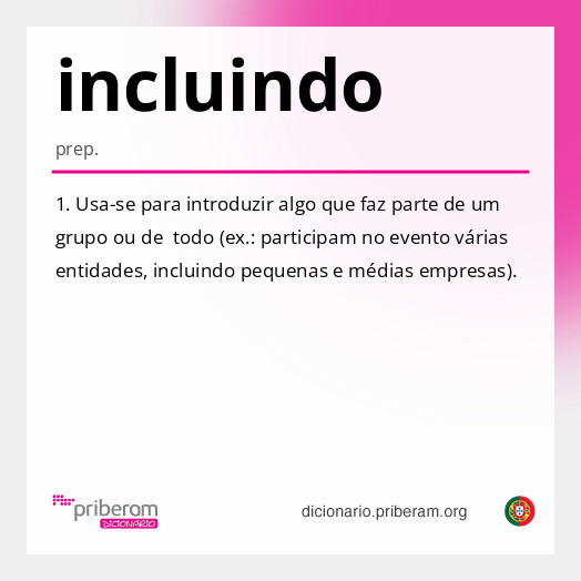 Significado de incluindo