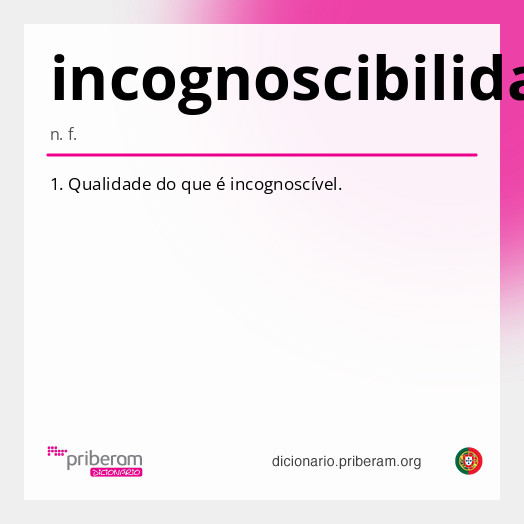 Significado de incognoscibilidade