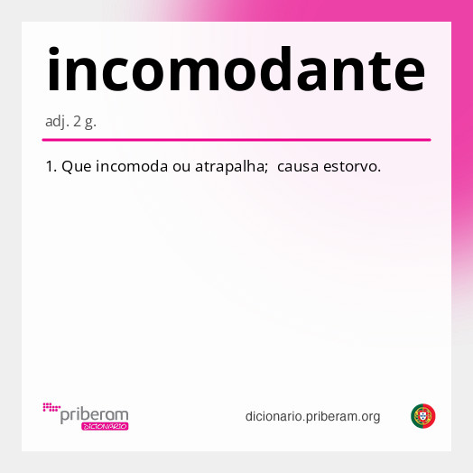 Significado de incomodante