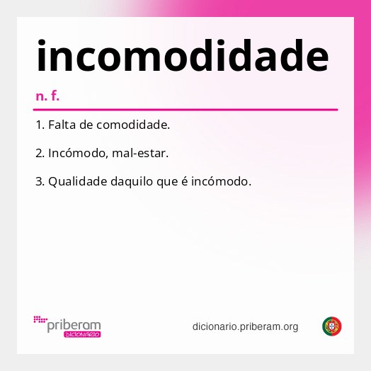 Significado de incomodidade
