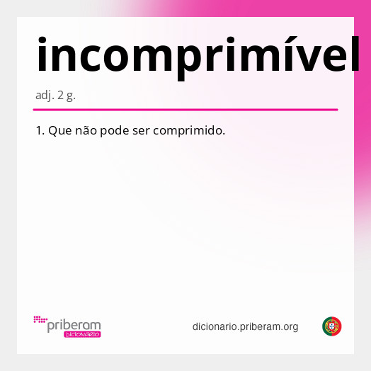 Significado de incomprimível