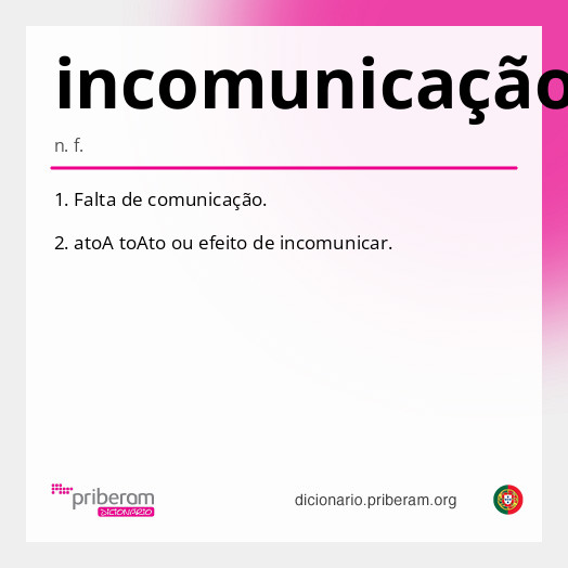Significado de incomunicação