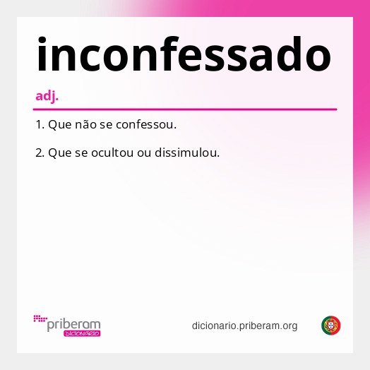Significado de inconfessado