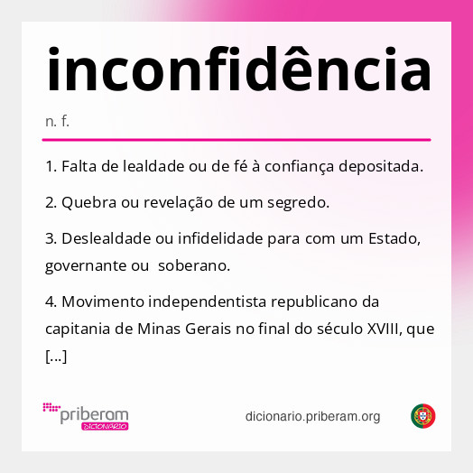 Significado de inconfidência
