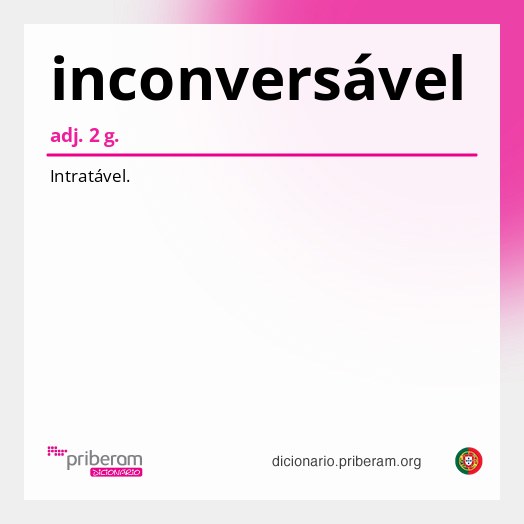 Significado de inconversável