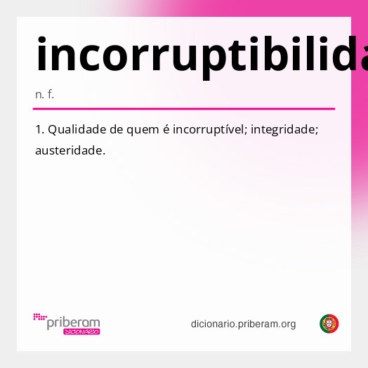 Significado de incorruptibilidade