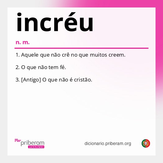 Significado de incréu