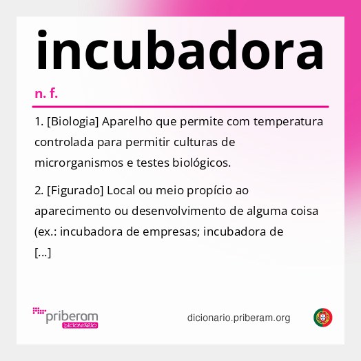 Significado de incubadora