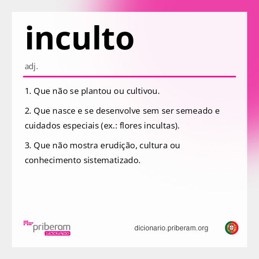 Significado de inculto