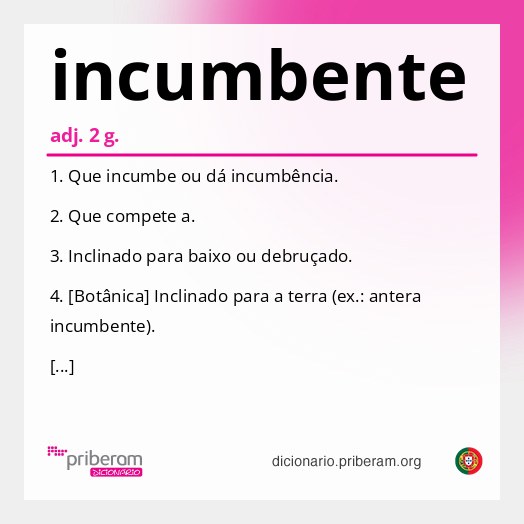 Significado de incumbente