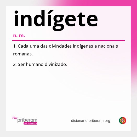 Significado de indígete