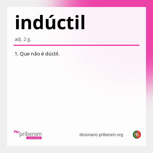 Significado de indúctil