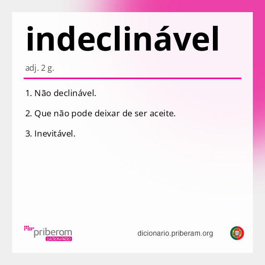 Significado de indeclinável