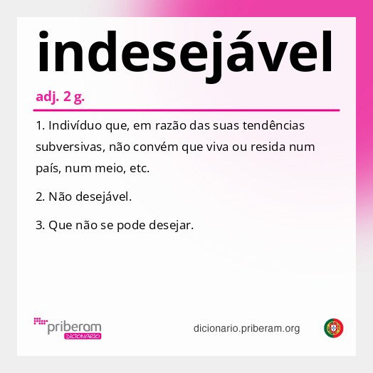Significado de indesejável