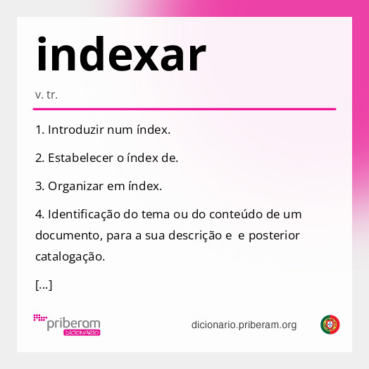 Significado de indexar