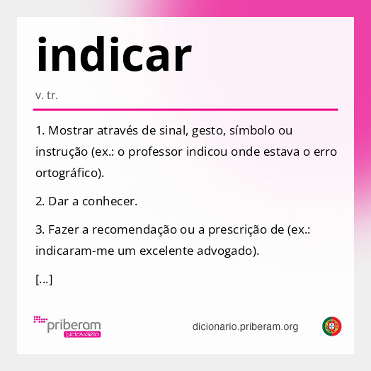 Significado de indicar