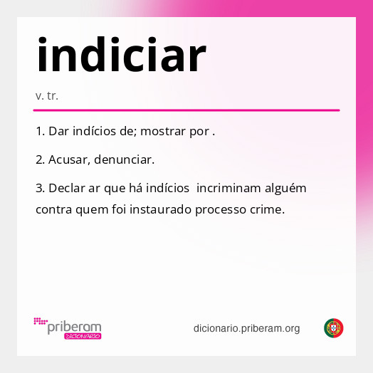 Significado de indiciar