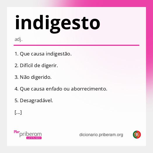 Significado de indigesto