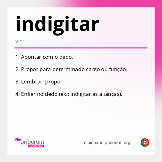 Significado de indigitar