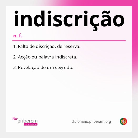 Significado de indiscrição