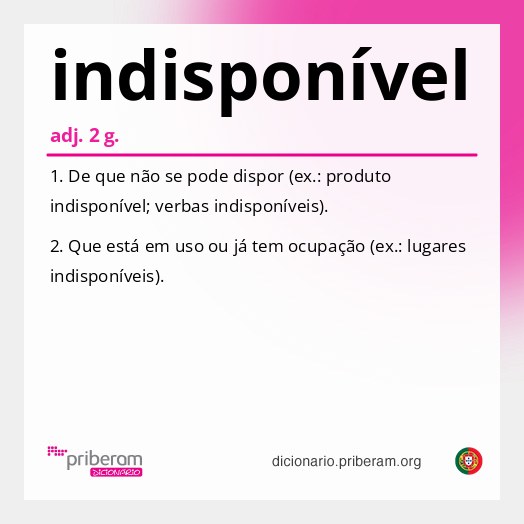 Significado de indisponível