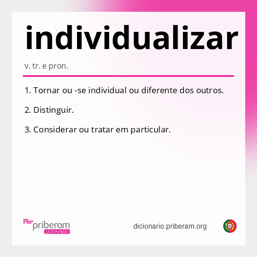 Significado de individualizar