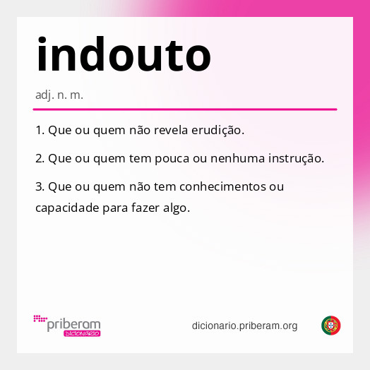 Significado de indouto
