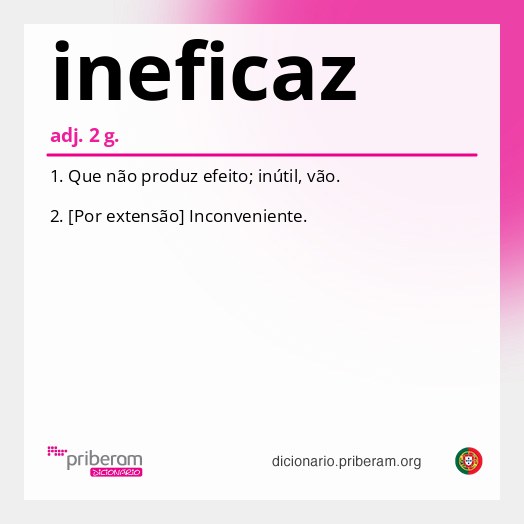 Significado de ineficaz