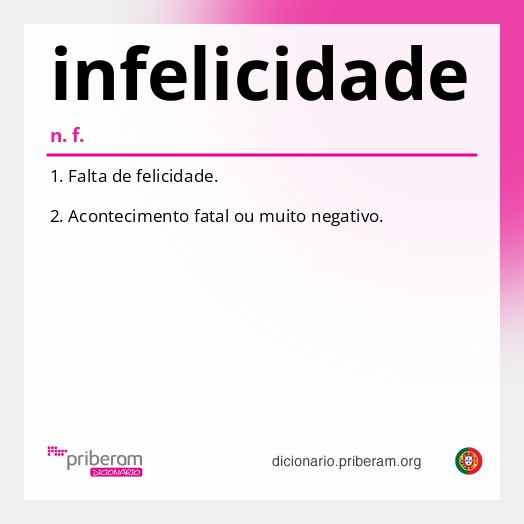 Significado de infelicidade
