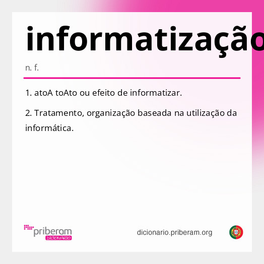 Significado de informatização