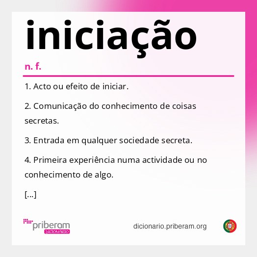 Significado de iniciação