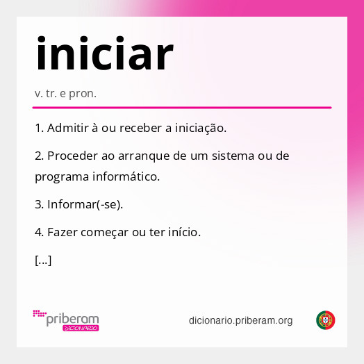 Significado de iniciar