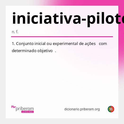 Significado de iniciativa-piloto