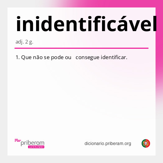 Significado de inidentificável