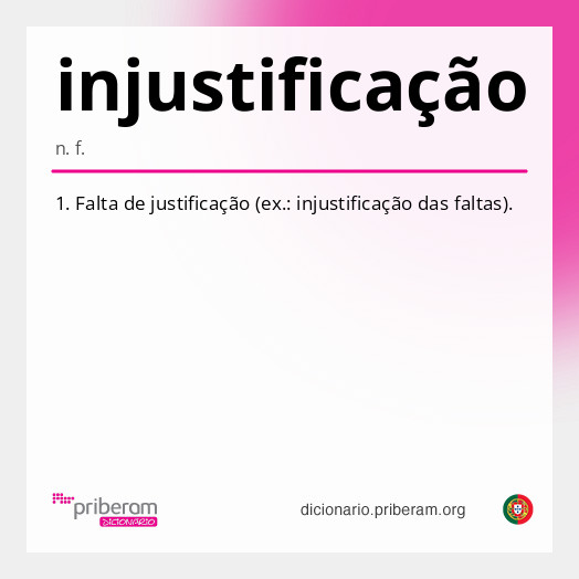 Significado de injustificação