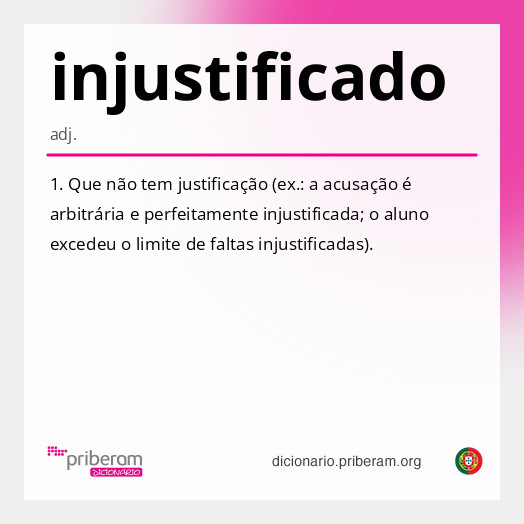 Significado de injustificado