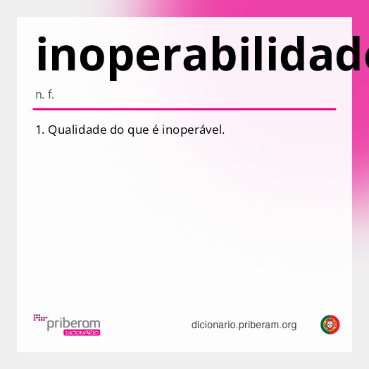 Significado de inoperabilidade