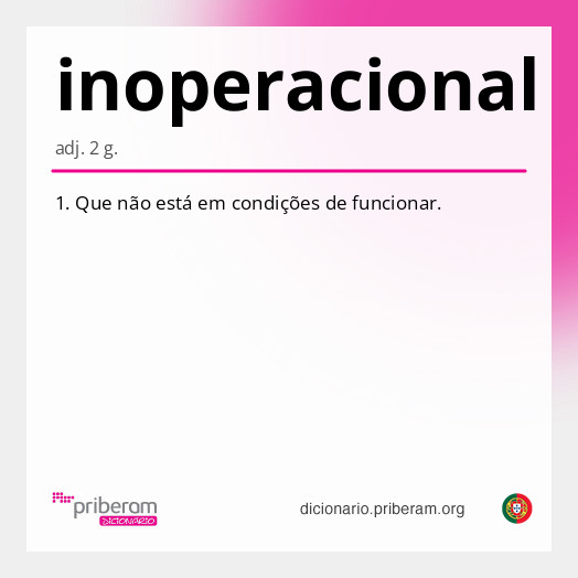 Significado de inoperacional