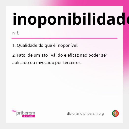 Significado de inoponibilidade